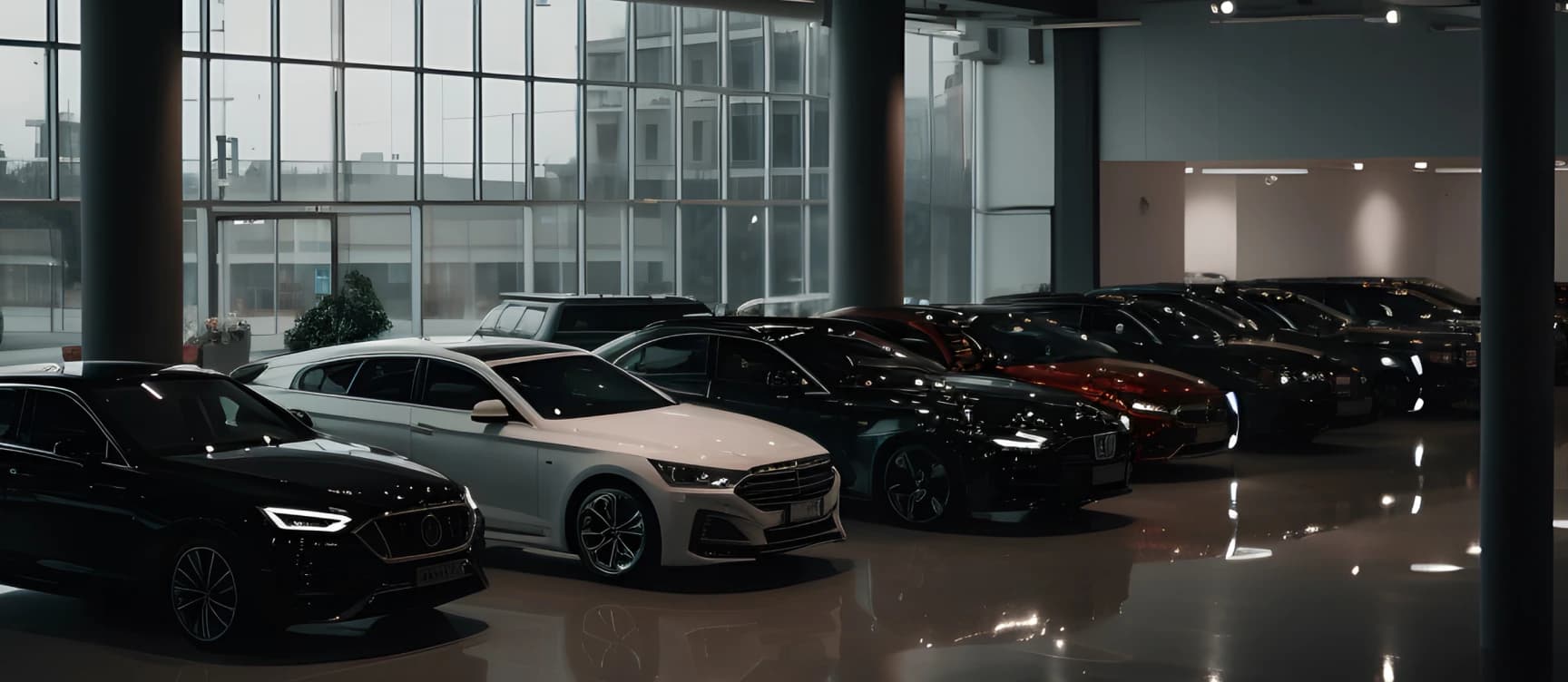 luxary cars in a retail